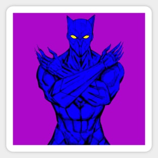 the black panther in dark blue Sticker